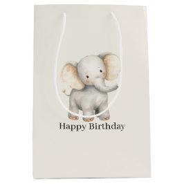 サファリ象の誕生日 ミディアムペーパーバッグ