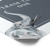 サファリ象の赤ちゃんシャワーの好意サイン ポスター (角)