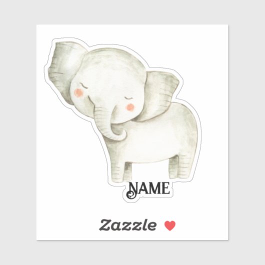 サファリ象パーソナライズされた シール (シート)