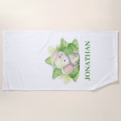 サファリ象 ビーチタオル (正面)