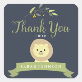 サファリ赤ちゃんシャワーありがとうシール スクエアシール