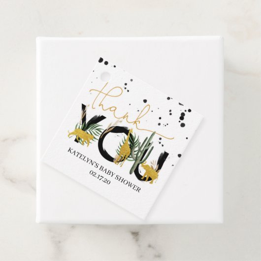 サファリ赤ちゃんシャワーありがとうパーティーラベル フェイバータグ (インサイチュ)