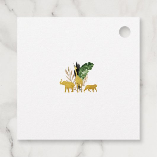 サファリ赤ちゃんシャワーありがとうパーティーラベル フェイバータグ (裏面)