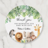 サファリ赤ちゃんシャワーありがとう フェイバータグ (裏面)