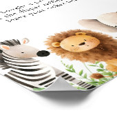 サファリ赤ちゃんシャワーおむつラッフルゲームサイン ポスター (角)