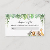 サファリ赤ちゃんシャワーおむつラッフル エンクロージャーカード (正面)