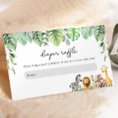 サファリ赤ちゃんシャワーおむつラッフル エンクロージャーカード