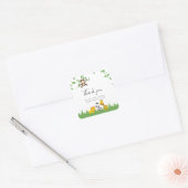 サファリ赤ちゃんシャワーかわいいジャングル動物ニュートラル スクエアシール (封筒)