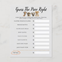 サファリ赤ちゃんシャワーゲーム価格を推測