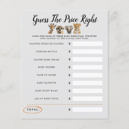 サファリ赤ちゃんシャワーゲーム価格を推測