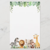 サファリ赤ちゃんシャワーゲーム – そのベビー食べ物の名前 チラシ (裏面)