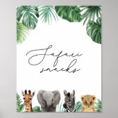 サファリ赤ちゃんシャワーサファリスナックフードサイン ポスター (正面)