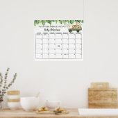 サファリ赤ちゃんシャワージャングル推定期日カレンダー ポスター (キッチン)