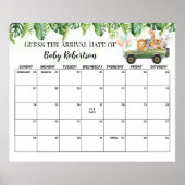 サファリ赤ちゃんシャワージャングル推定期日カレンダー ポスター (正面)