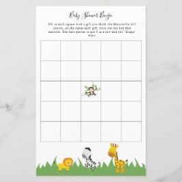 サファリ赤ちゃんシャワービンゴパーティーゲームかわいい動物