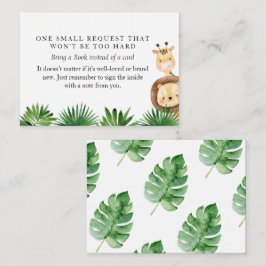 サファリ赤ちゃんシャワーブックリクエストエンクロージャカード エンクロージャーカード