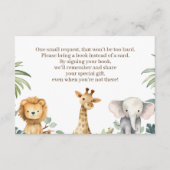 サファリ赤ちゃんシャワーブックリクエストカード エンクロージャーカード (正面)