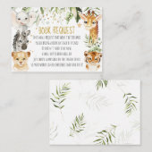 サファリ赤ちゃんシャワーブックリクエストカード エンクロージャーカード (正面/裏面)