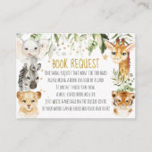 サファリ赤ちゃんシャワーブックリクエストカード エンクロージャーカード (正面)