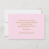 サファリ赤ちゃんシャワー女の子ありがとうノートカード ノートカード (裏面)