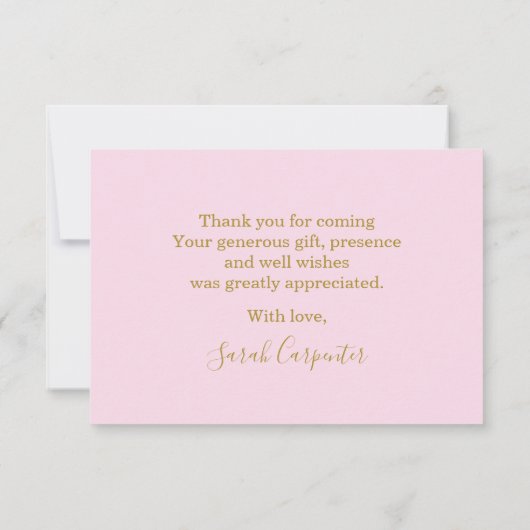 サファリ赤ちゃんシャワー女の子ありがとうノートカード ノートカード (裏面)