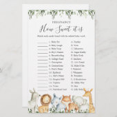 サファリ赤ちゃんシャワー妊娠どのように甘いゲーム (正面/裏面)