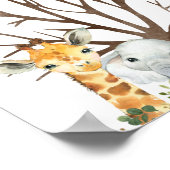 サファリ赤ちゃんシャワー指紋ゲストブックサイン ポスター (角)