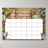 サファリ赤ちゃんシャワー推定期日カレンダーポスター ポスター (正面)