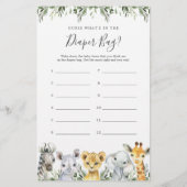 サファリ赤ちゃんシャワー推測おむつバッグ (正面)