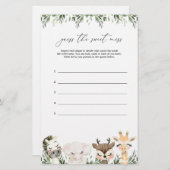 サファリ赤ちゃんシャワー甘い混乱ゲームを推測 (正面/裏面)