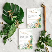 サファリ赤ちゃん動物ベビシャワーおむつラッフル エンクロージャーカード