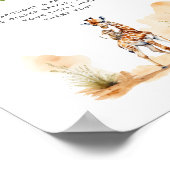 サファリ赤ちゃん動物ベビシャワーおむつラッフル ポスター (角)