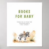 サファリ赤ちゃん動物赤ちゃんシャワー本ベビー ポスター (正面)