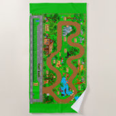 サファリ道路 ビーチタオル (正面)