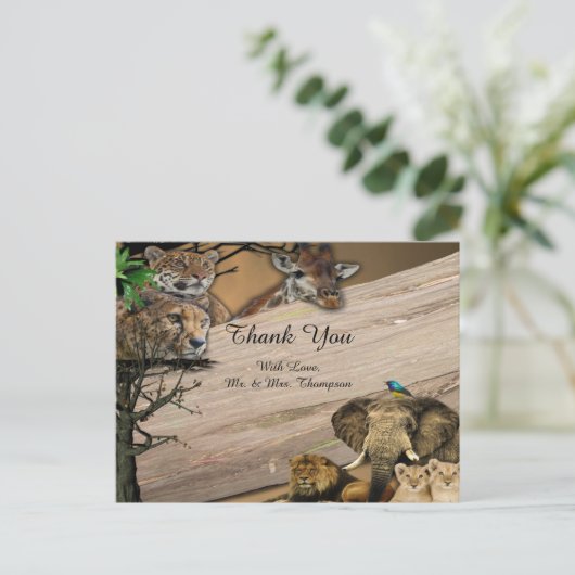 サファリ野生動物ありがとう 案内ポストカード (スタンド正面)