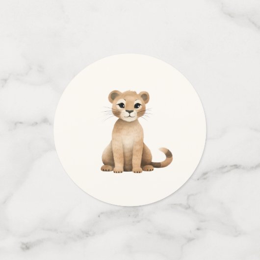 サファリ野生動物かわいい動物の赤ちゃんシャワー コンフェッティ (スモール正面)