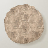 サファリ野生動物の目的地の繰り返しパターンP ラウンドクッション (裏面)