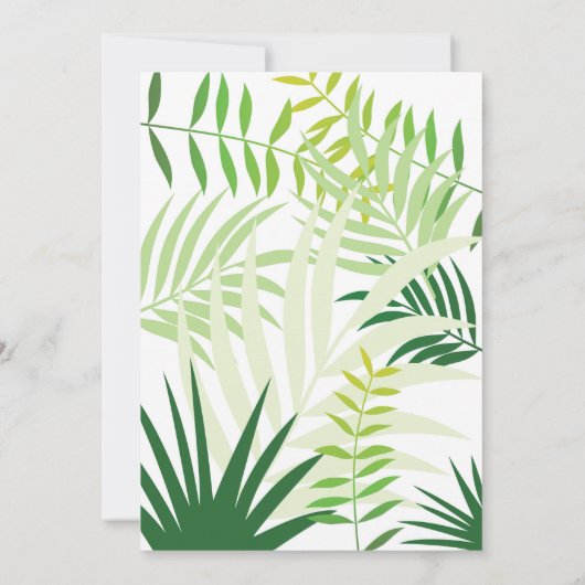 サファリ野生動物の緑の1歳の誕生日 招待状 (裏面)