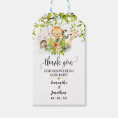 サファリ野生動物の赤ちゃんシャワーのお気に入り ギフトタグ (正面)