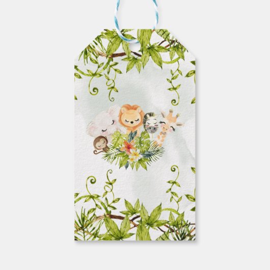 サファリ野生動物の赤ちゃんシャワーのお気に入り ギフトタグ (裏面)