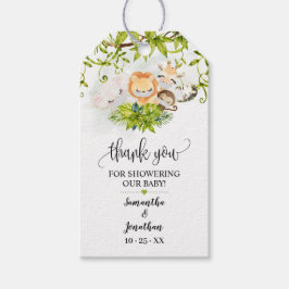 サファリ野生動物の赤ちゃんシャワーのお気に入り ギフトタグ