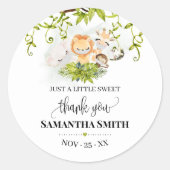 サファリ野生動物の赤ちゃんシャワーのお気に入り ラウンドシール (正面)