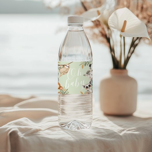 サファリ野生動物の赤ちゃんシャワー ペットボトルラベル