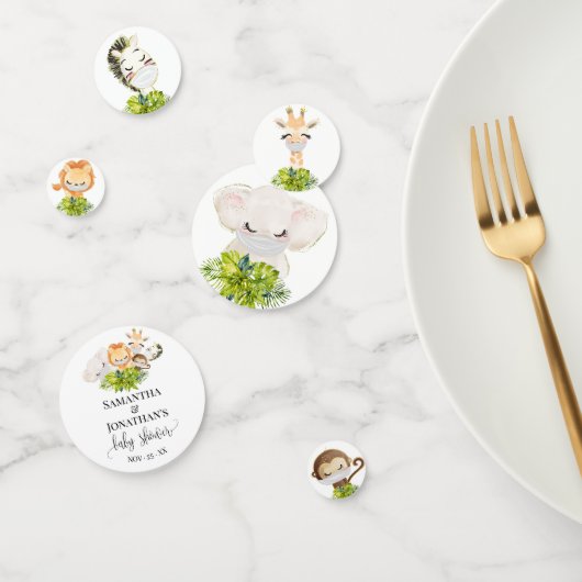 サファリ野生動物ベビーシャワー コンフェッティ (グループ)