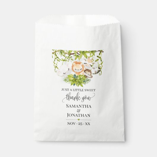 サファリ野生動物ベビーシャワー フェイバーバッグ (正面)