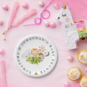 サファリ野生動物ベビーシャワー ペーパープレート (パーティー)