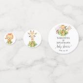 サファリ野生動物園の赤ん坊の動物の赤ちゃんシャワー コンフェッティ (裏面)