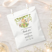 サファリ野生動物園の赤ん坊の動物の赤ちゃんシャワー フェイバーバッグ (クリップ留めされた状態)