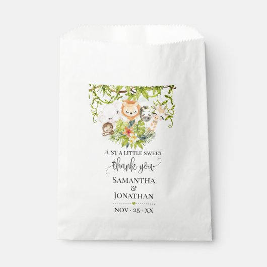 サファリ野生動物園の赤ん坊の動物の赤ちゃんシャワー フェイバーバッグ (正面)