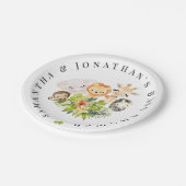 サファリ野生動物園の赤ん坊の動物の赤ちゃんシャワー ペーパープレート (アングル)